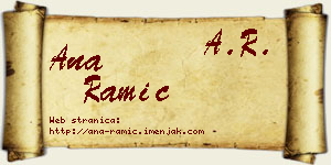 Ana Ramić vizit kartica